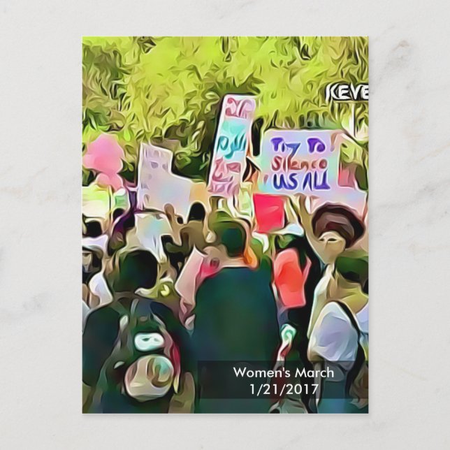Cartão Postal Cartão-postal de protesto feminino em março (Frente)
