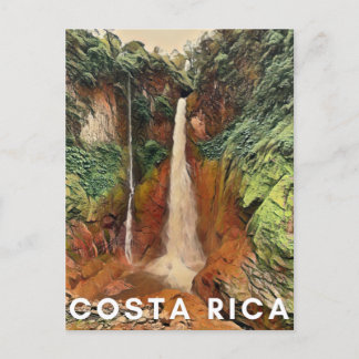 Cartão Postal Cartão-postal de queda de água tropical da Costa R