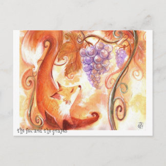 Cartão Postal Cartão-postal de raposa e Uva
