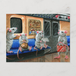 Cartão Postal Cartão-postal de ratos de metrô