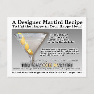 Cartão Postal Cartão-postal de recebimento clássico Gin Martini