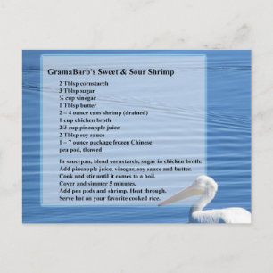 Cartão Postal Cartão-postal de recebimento de camarão doce e a
