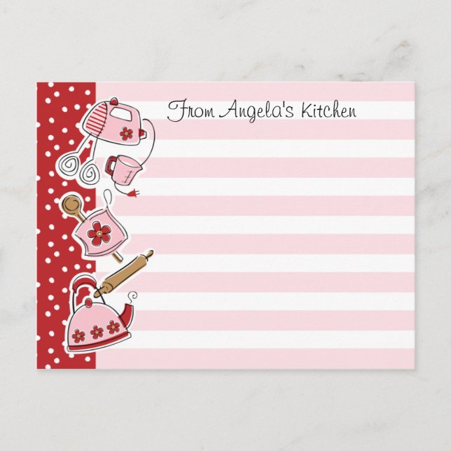 Cartão Postal Cartão-postal de recebimento de cozinha retrô (Frente)