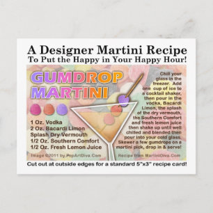 Cartão Postal Cartão-postal de recebimento de doce Martini Gumdr