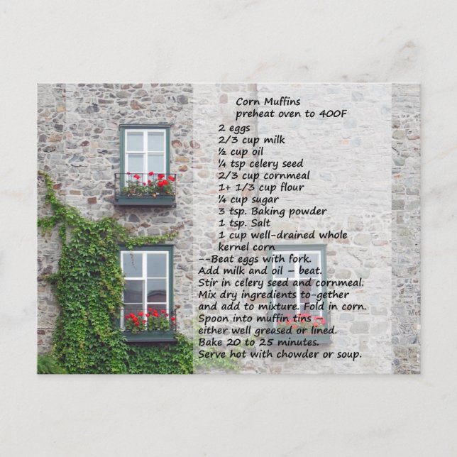 Cartão Postal Cartão-postal de recebimento de muffin de milho (Frente)