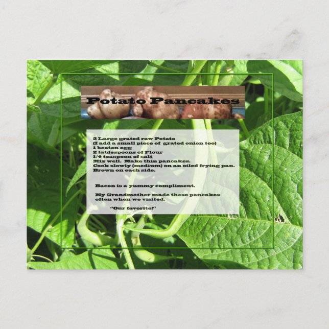 Cartão Postal Cartão-postal de recebimento de panquecas de batat (Frente)