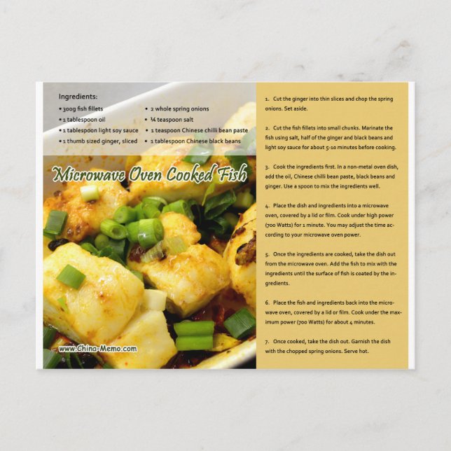 Cartão Postal Cartão-postal de recebimento de peixes cozidos em  (Frente)