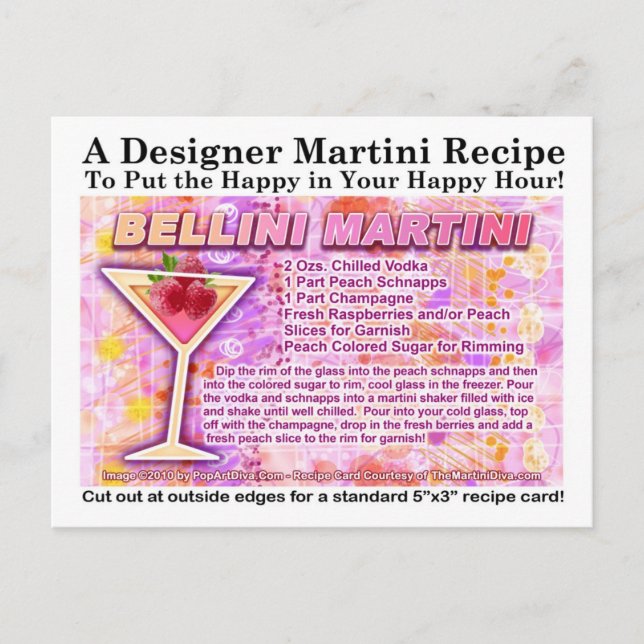 Cartão Postal Cartão-postal de Receita Bellini Martini (Frente)