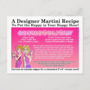Cartão Postal Cartão-postal de Receita Cosmopolita Martini