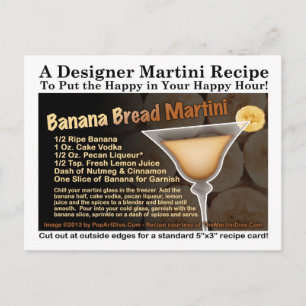 Cartão Postal Cartão-postal de Receita de Banana Bread Martini