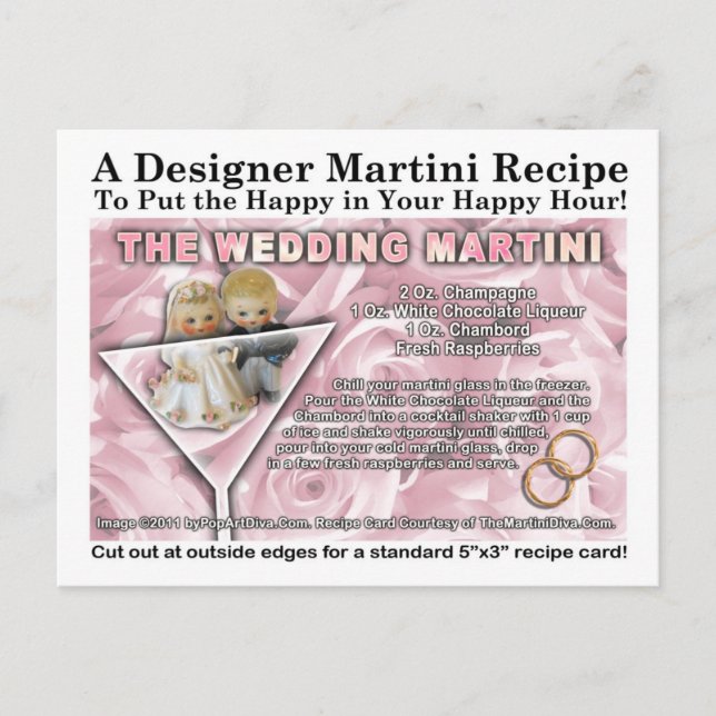 Cartão Postal Cartão-postal de Receita de Casamento Martini (Frente)