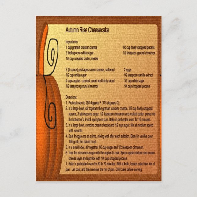 Cartão Postal Cartão-postal de Receita de Cheesecake Aumentado d (Frente)