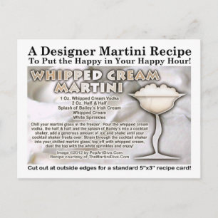 Cartão Postal Cartão-postal de Receita de Creme Martini