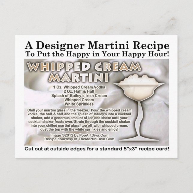 Cartão Postal Cartão-postal de Receita de Creme Martini (Frente)