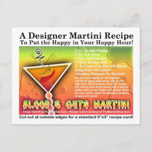 Cartão Postal Cartão-postal de Receita de Halloween Martini e Sa
