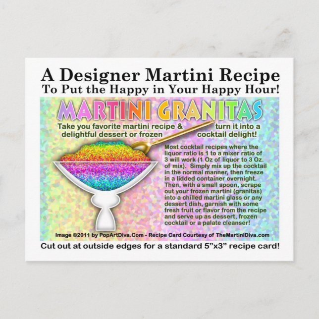 Cartão Postal Cartão-postal de Receita de Martini Granitias (Frente)