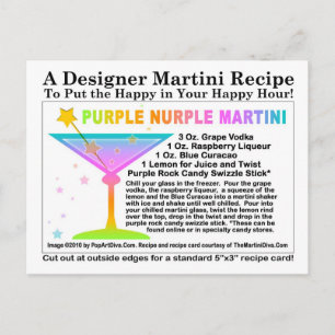 Cartão Postal Cartão-postal de Receita Martini Roxo