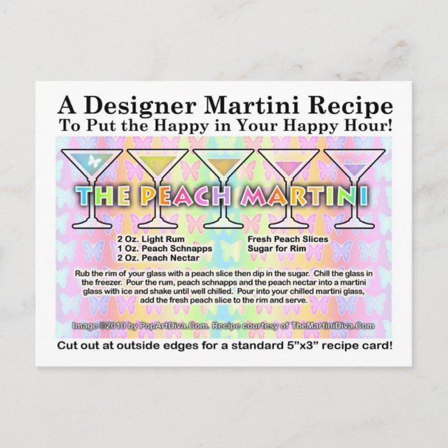Cartão Postal Cartão-postal de recepção Peach Primavera Martini (Frente)