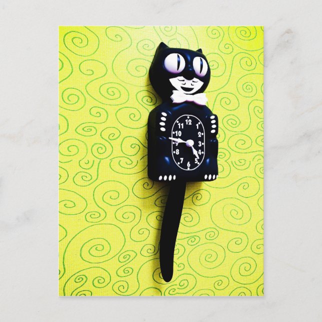 Cartão Postal Cartão-postal de relógio de gato do kit antigo (Frente)