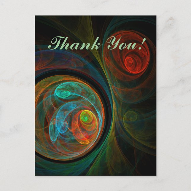 Cartão Postal Cartão-postal de Renascimento Azul Obrigado (Frente)