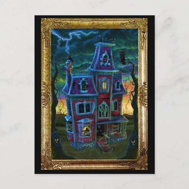 Cartão Postal Cartão-postal de Retrato da Casa Assombrada (Frente)
