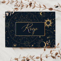 Cartão-postal de RSVP Celestial Sun e Moon