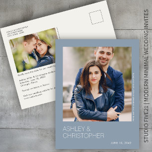 Cartão Postal Cartão-postal de salvamento de casamento minimalis