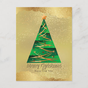 Cartão Postal Cartão-postal de saudação de árvore de Natal festi