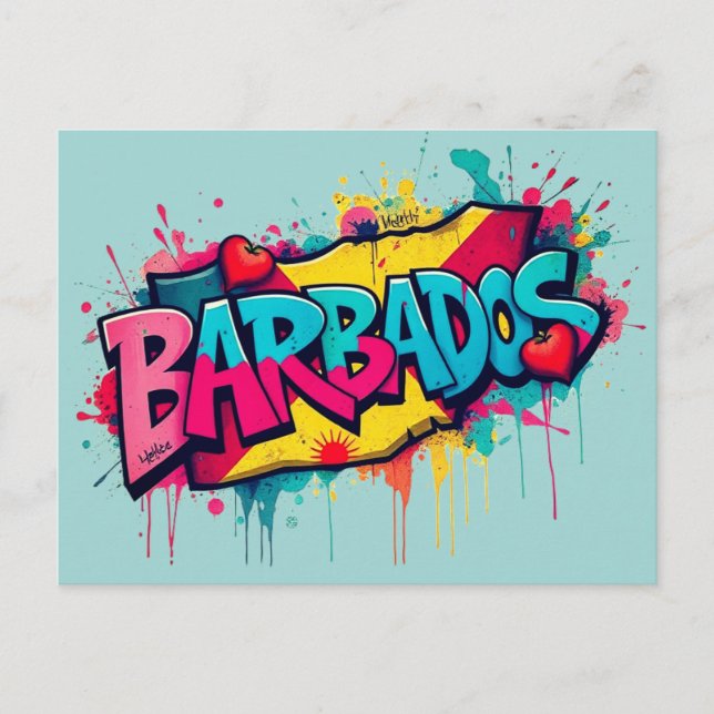 Cartão Postal Cartão-postal de saudação de férias de Barbados (Frente)