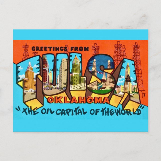 Cartão Postal Cartão-postal de saudação de Tulsa Oklahoma (Frente)