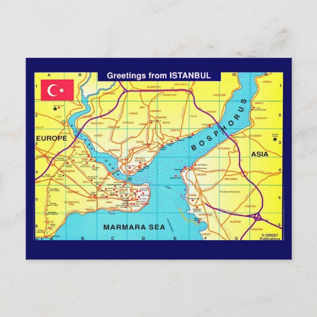 Cartão Postal Cartão-postal de saudação retrô de Istambul (Frente)