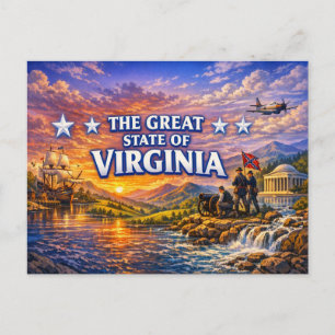 Cartão Postal Cartão-postal de Saudações da Virgínia