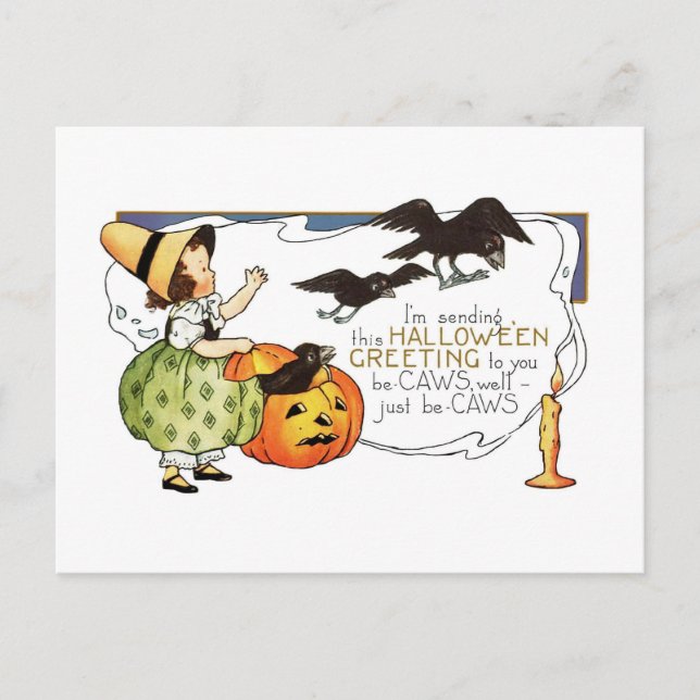 Cartão Postal Cartão-postal de saudações do Halloween (Frente)