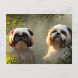 Cartão Postal Cartão-postal de saudações Shih Tzu