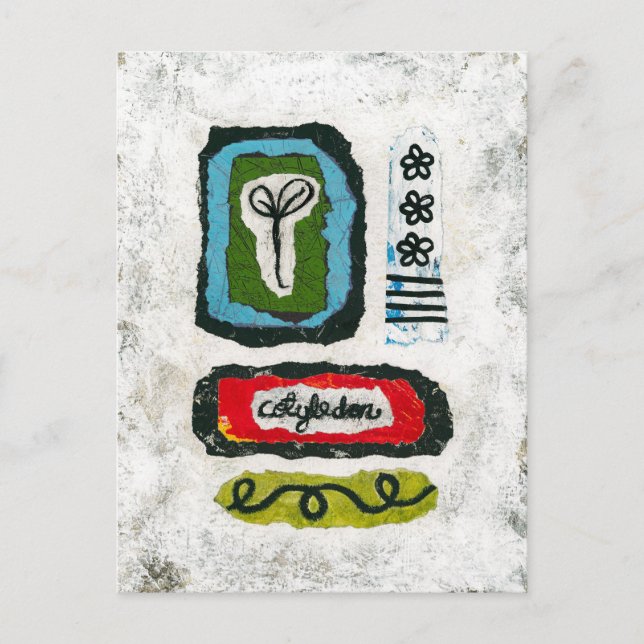 Cartão Postal Cartão-postal de Seedling Cotyledon - Arte abstrat (Frente)