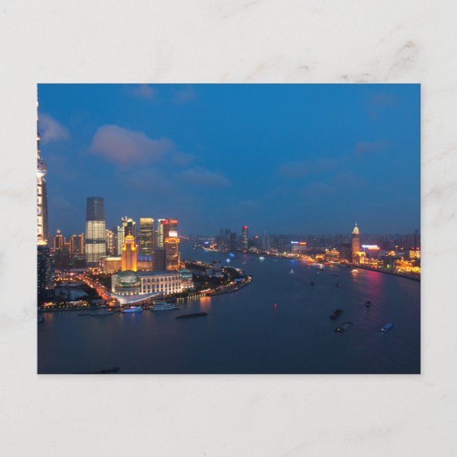 Cartão Postal Cartão-postal de Shanghai por Noite (Frente)