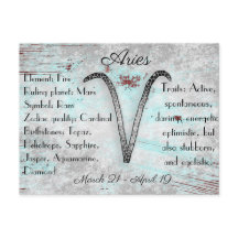 Cartão-postal de Sinal Horoscópio Aires