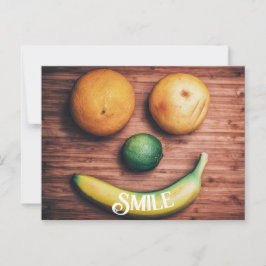 Cartão Postal Cartão-postal de sorriso de Comida engraçada e Fru