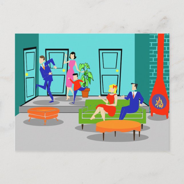 Cartão Postal Cartão-postal de televisão clássico retrô (Frente)