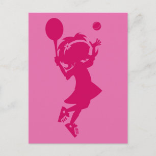 Cartão Postal Cartão-postal de tênis Girl Silhouette