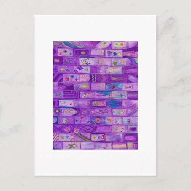 Cartão Postal Cartão-postal de tijolos roxos macios (Frente)