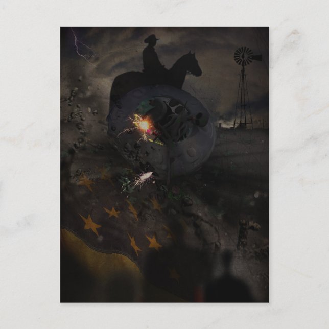 Cartão Postal Cartão-postal de travamento de OVNI assustador (Frente)