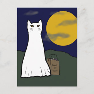 Cartão Postal Cartão-postal de Truque Spooky ou de Gatinho de T