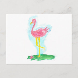 Cartão Postal Cartão-postal de um Flamingo Rosa