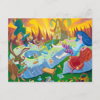 Cartão Postal Cartão-postal de "uma festa de chá louca"