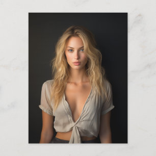 Cartão Postal Cartão-postal de uma mulher loira