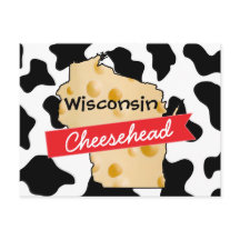 Cartão-postal de vaca Cheesehead em Wisconsin