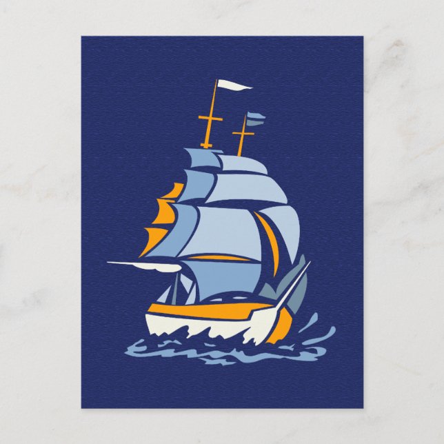 Cartão Postal Cartão-postal de veleiro, personalizável (Frente)