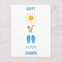 Cartão-postal de verão feliz