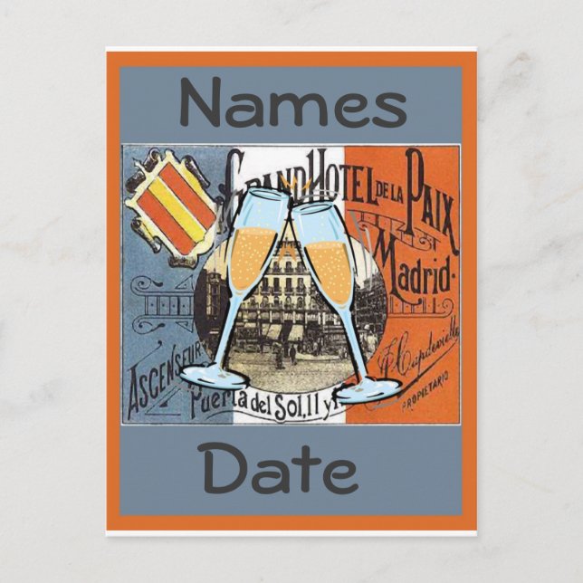 Cartão Postal Cartão-postal de Viagem de espanha, editar texto (Frente)